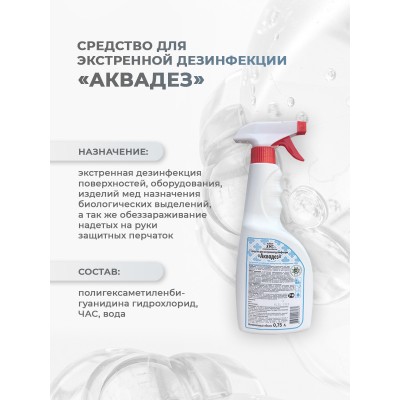 Аквадез средство для дезинфекции(экстренной) с распылителем 0.75л